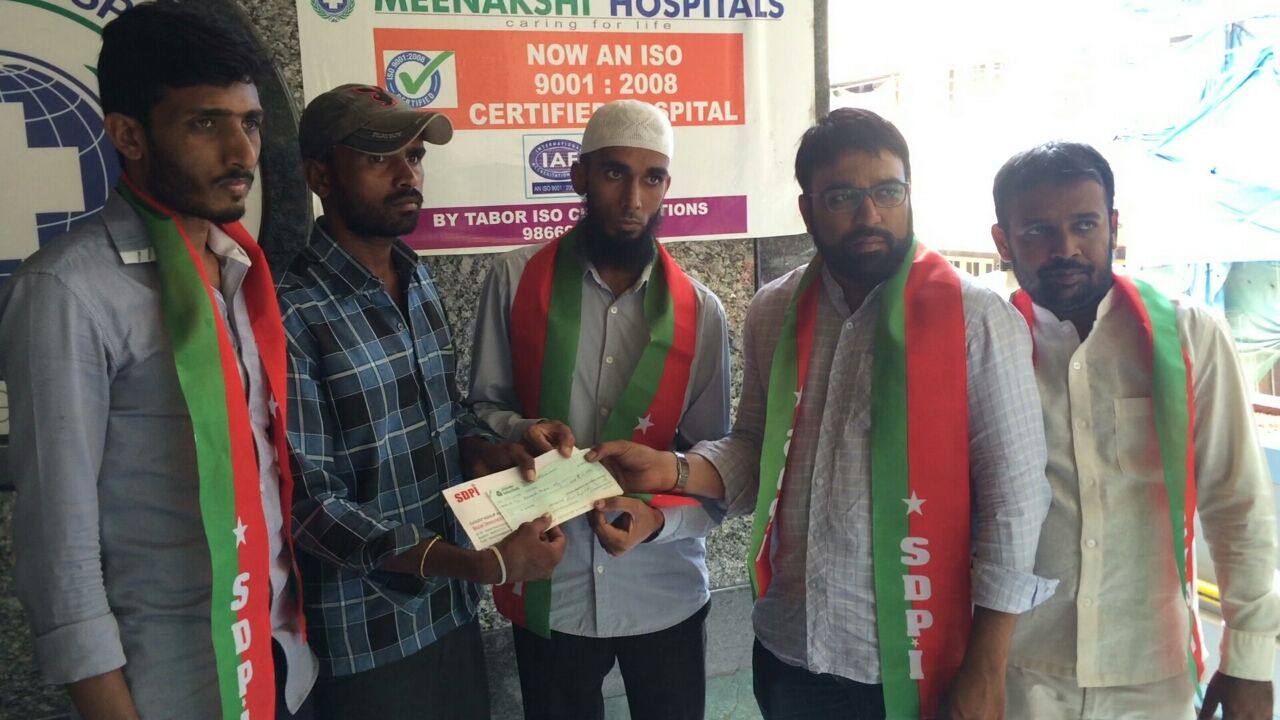 ಬಿಎಸ್‌ಎಫ್ ಯೋಧನಿಗೆ ಎಸ್‌ಡಿಪಿಐಯಿಂದ ಆರ್ಥಿಕ ಸಹಾಯ